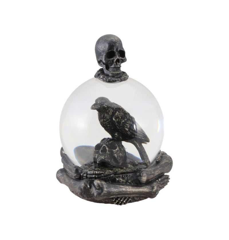 Schneekugel "Schwarzer Rabe" 11 x 16 cm | Halloween Dekoration
