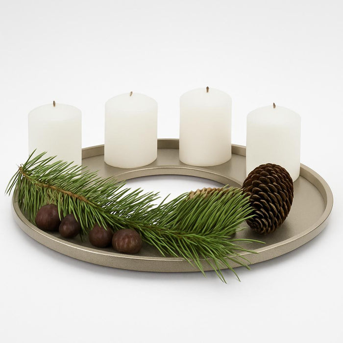 Riffelmacher Deko Tablett Ring Holz gold  44*44*2,6 cm - 13780