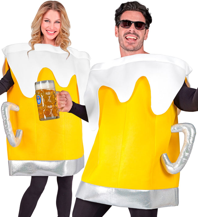 Lustiges "Bierkrug" Kostüm für Erwachsene | Gelb