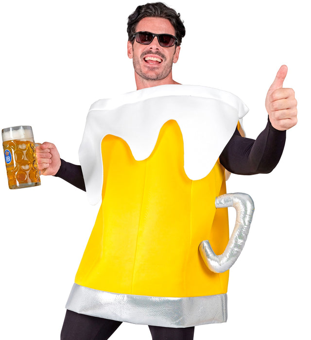 Lustiges "Bierkrug" Kostüm für Erwachsene | Gelb