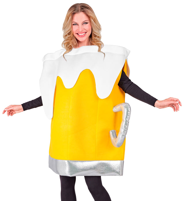 Lustiges "Bierkrug" Kostüm für Erwachsene | Gelb