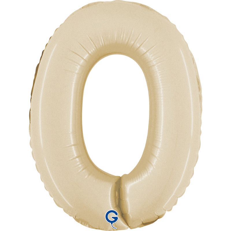 Mini Zahlen Folienballon 14"/36cm | Satin Cream