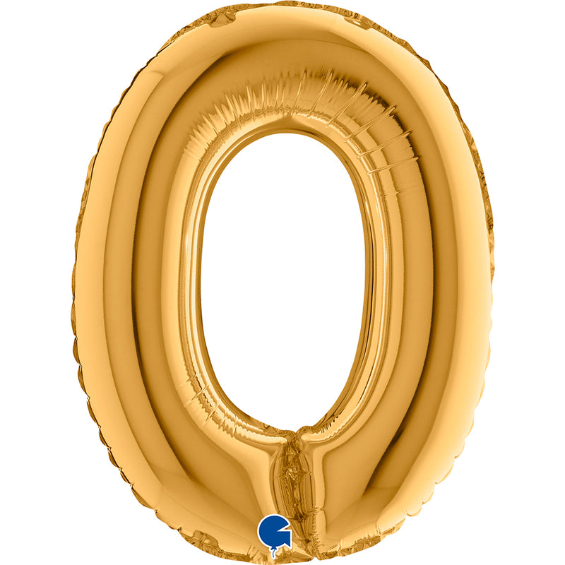 ABC Mini Zahlen Folienballon 14"/36cm | Gold #0