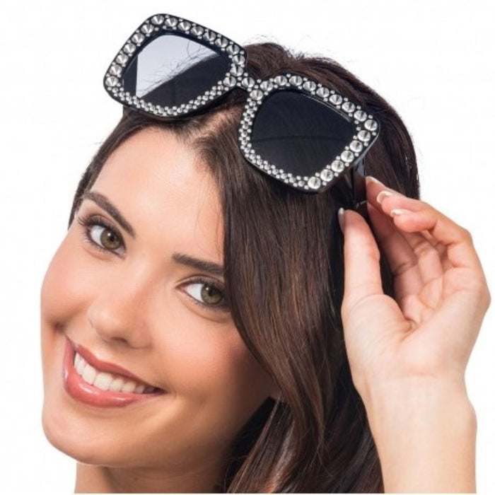 Brille mit Strass | Schwarze Partybrille