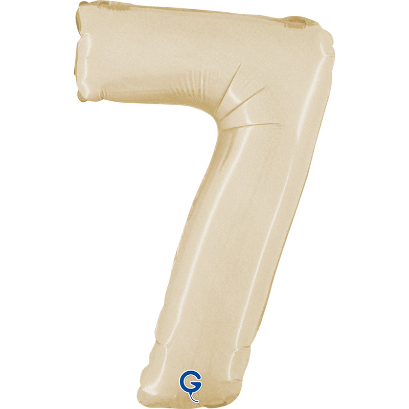 Mini Zahlen Folienballon 14"/36cm | Satin Cream