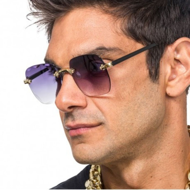 Brille ohne Rahmen | Mitternachtsblaue Partybrille mit Verlaufsgläsern