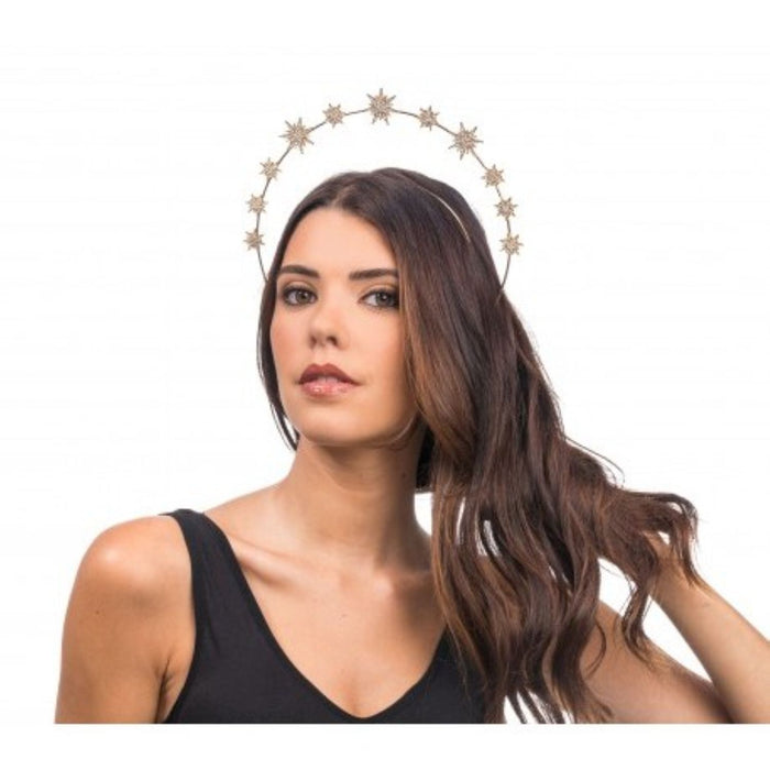 Haarreif Sternen Diadem mit Strass | Gold