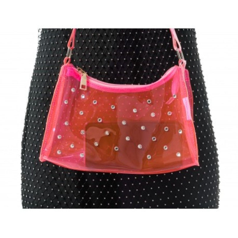 Festival Handtasche mit Strass | Pink Transparent