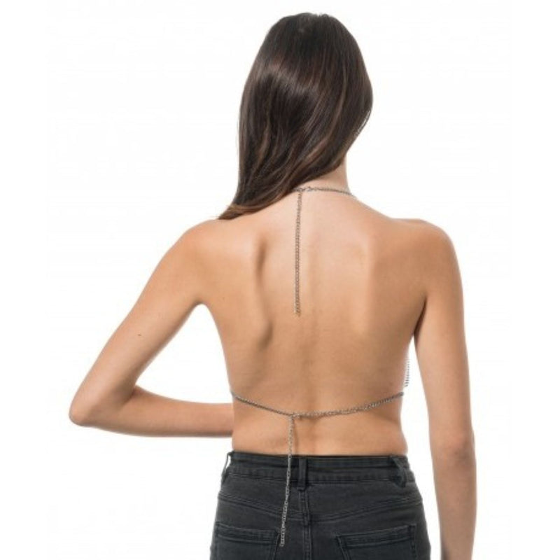 Festival Metallic Top für Damen | Silber