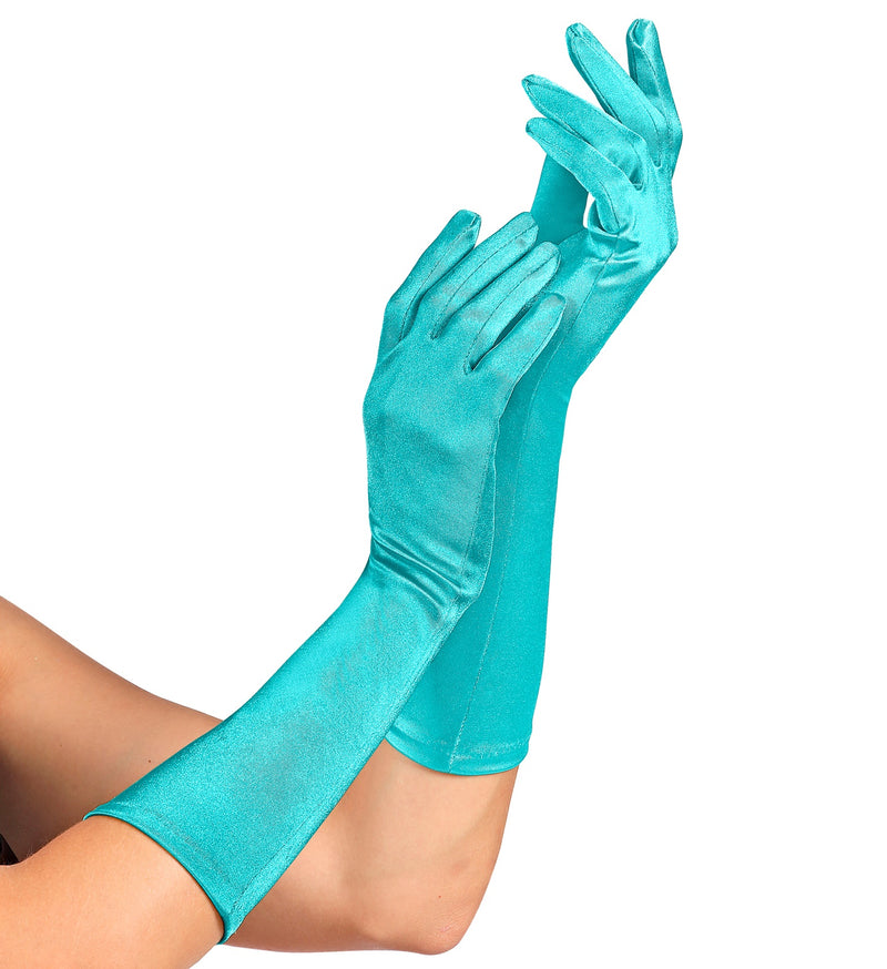 Satin Handschuhe "Amsterdam" 40 cm 14415 | Hellblau