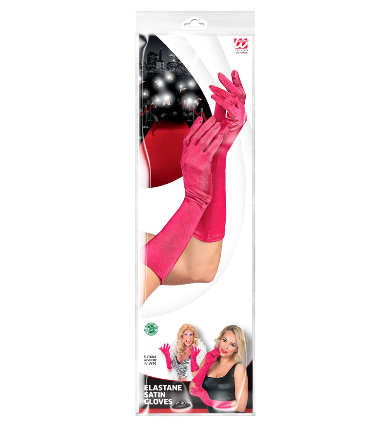 Satin Handschuhe "Amsterdam" 40 cm 14416 | Fuchsia