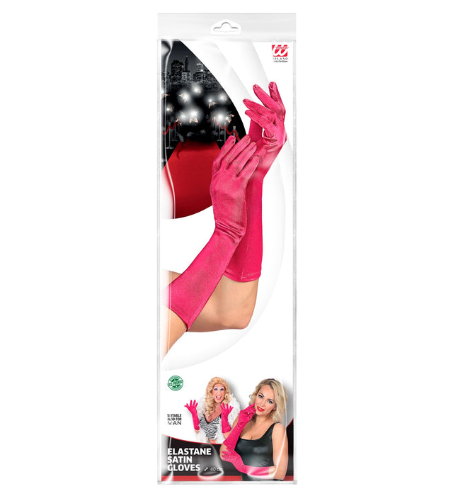 Satin Handschuhe "Amsterdam" 40 cm 14416 | Fuchsia