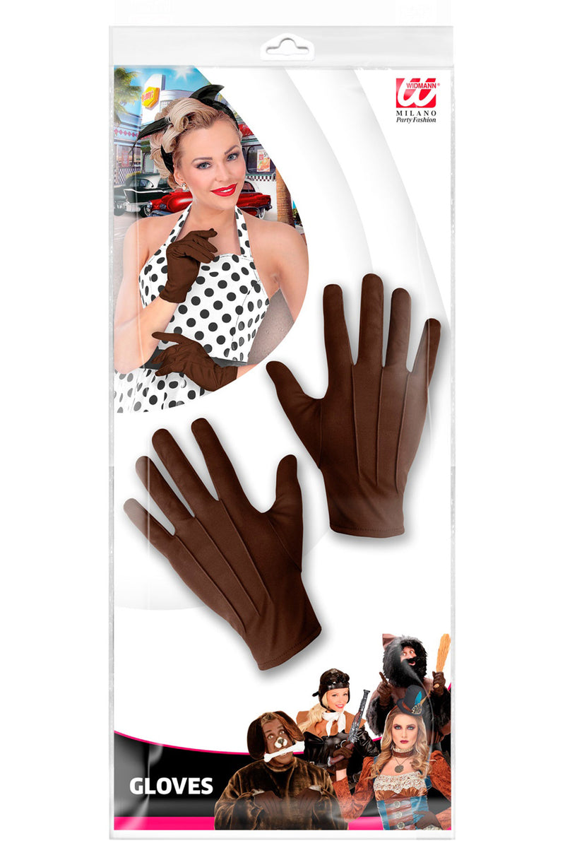 Kurze Handschuhe "L.A." zum Kostüm 31 cm | Braun