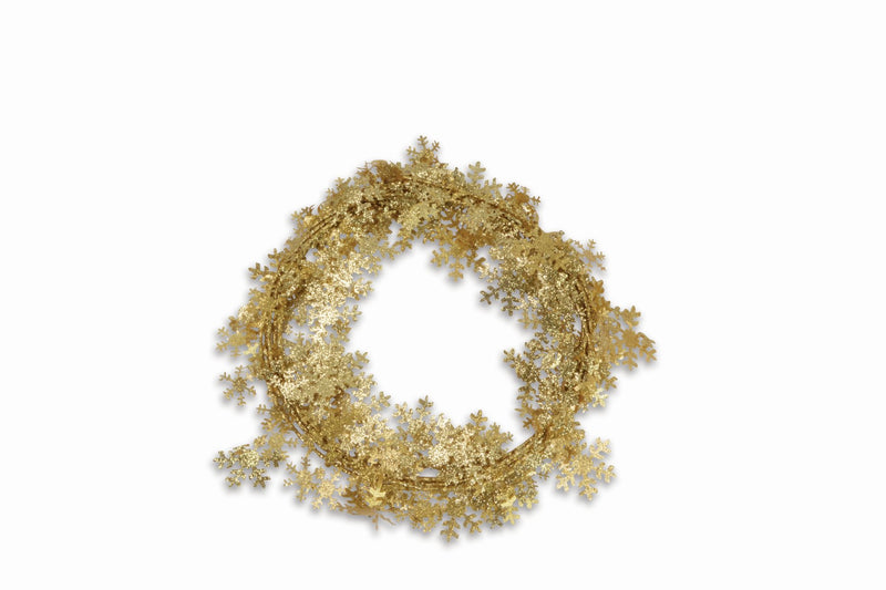 Weihnachtsdeko Girlande Schneeflocken | Gold | 2,70 m