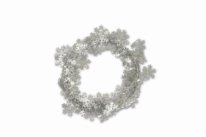 Weihnachtsdeko Girlande Schneeflocken | Silber | 2,70 m