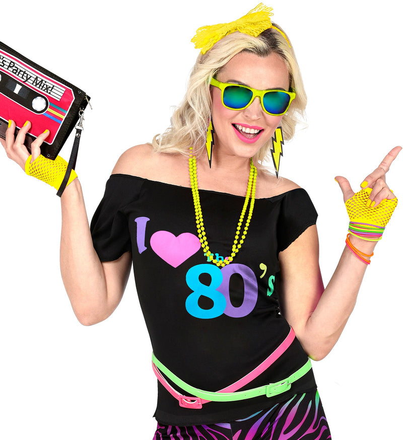 Fingerlose Netz Handschuhe - Kurz | Neon Gelb