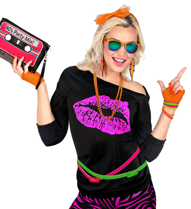 Fingerlose Netz Handschuhe - Kurz | Neon Orange