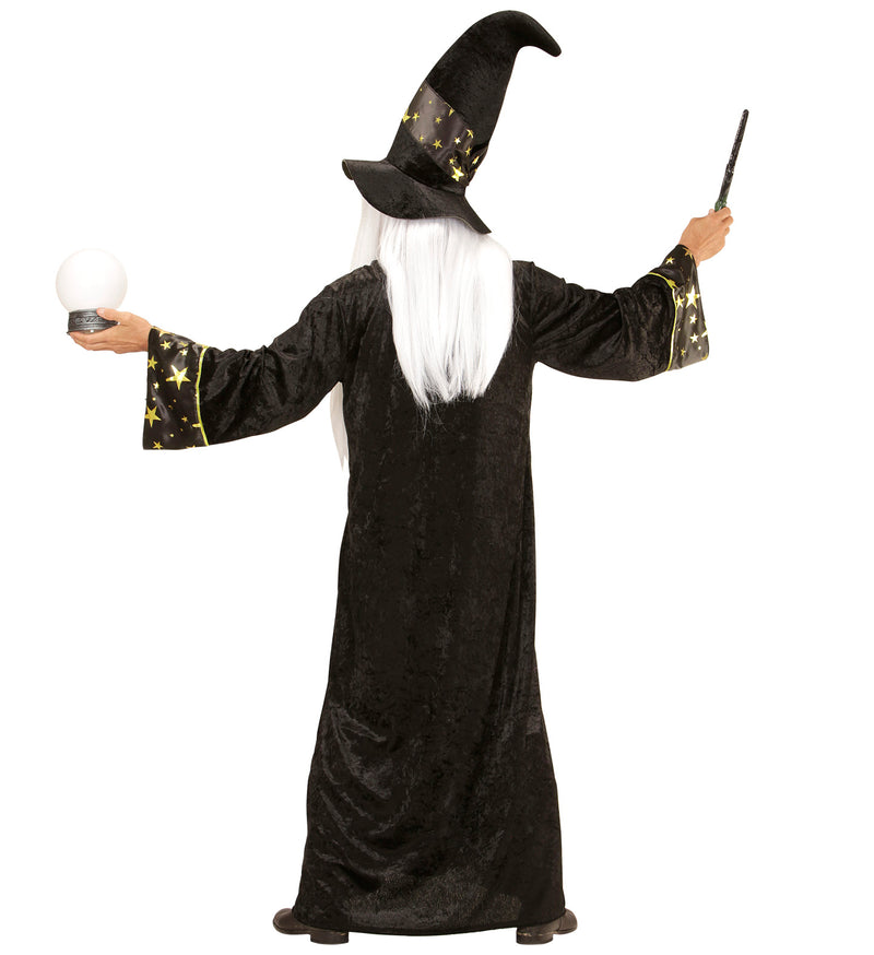 Herren Kostüm "Fantasy Zauberer" | Schwarz Gold - Robe und Hut