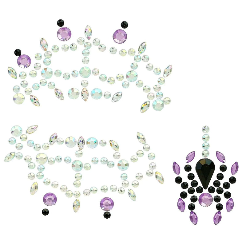 Face Jewels "Spinne" | Mehrfarbig - Selbstklebende Glitzersteine