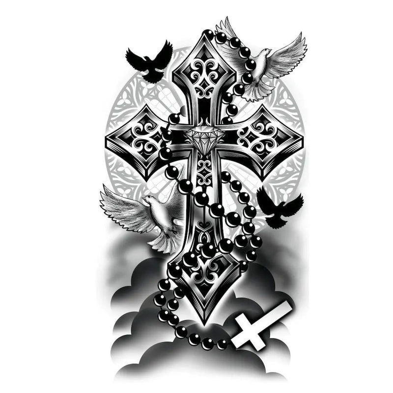 Halloween Tattoo "Kreuz" | 14 x 30 cm