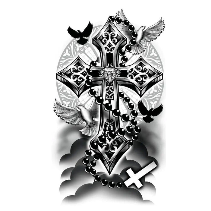 Halloween Tattoo "Kreuz" | 14 x 30 cm