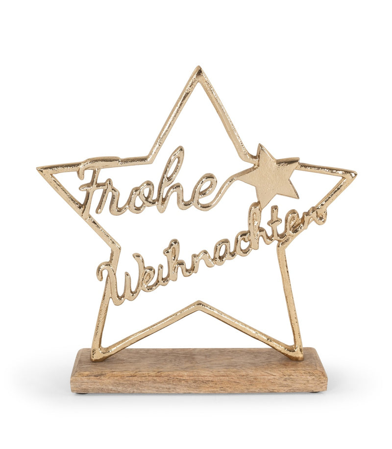 Stern "Frohe Weihnachten" | Gold 25x25,5 cm
