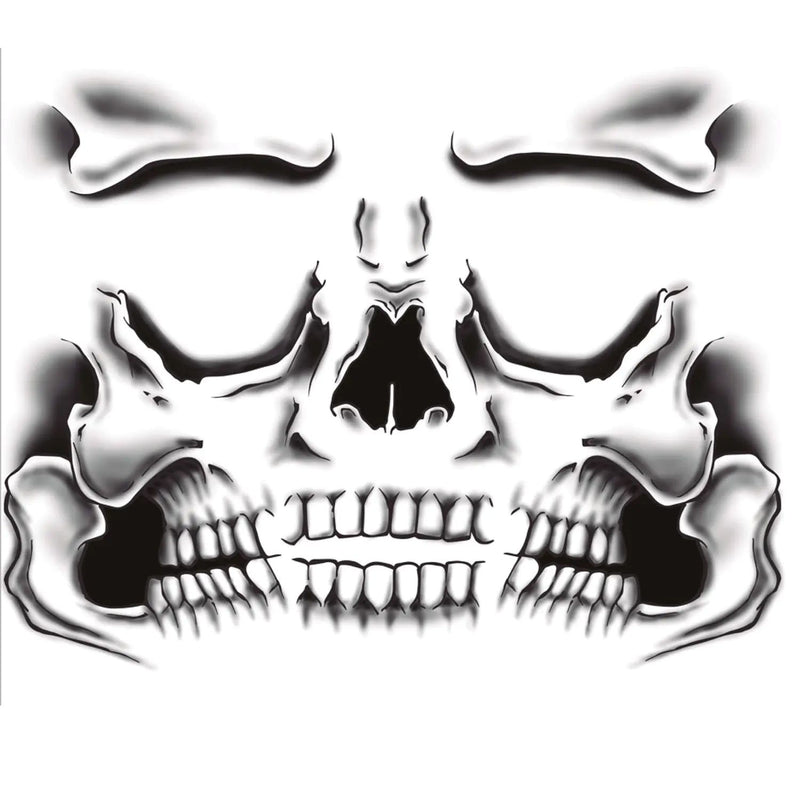 Halloween Gesicht-Tattoo "Skelett" | 30 x 14 cm