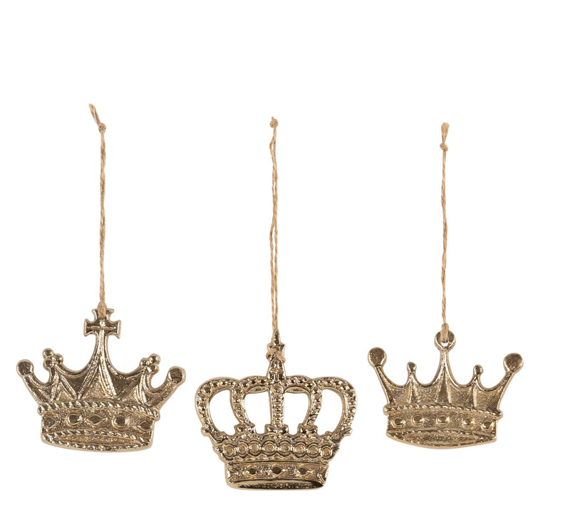 Riffelmacher Hänger Krone 8,5 cm 1 Stück aus 3 Motiven 15854 | Aluminium Gold