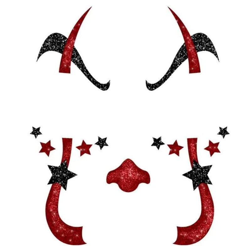 Face Art Glitzer Tattoo Sticker 20x20cm "Clown"