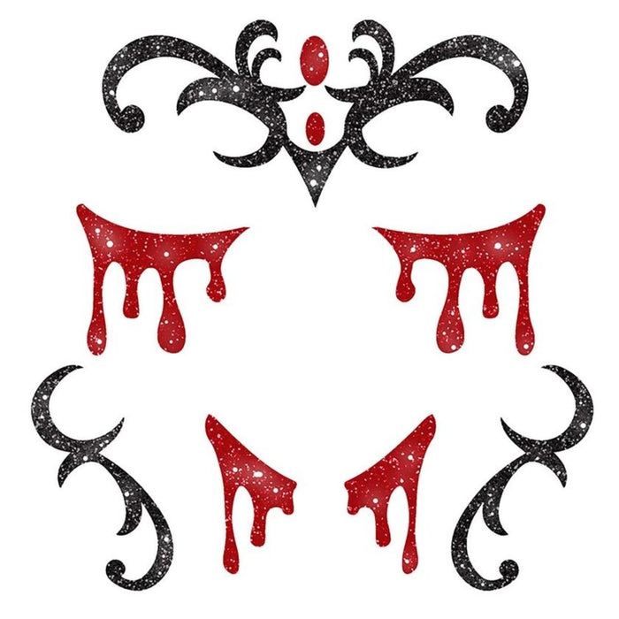 Face Art Glitzer Tattoo Sticker 20x20cm "Vampirin"