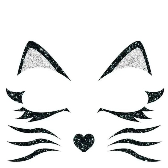 Face Art Glitzer Tattoo Sticker 20x20cm "Katze"