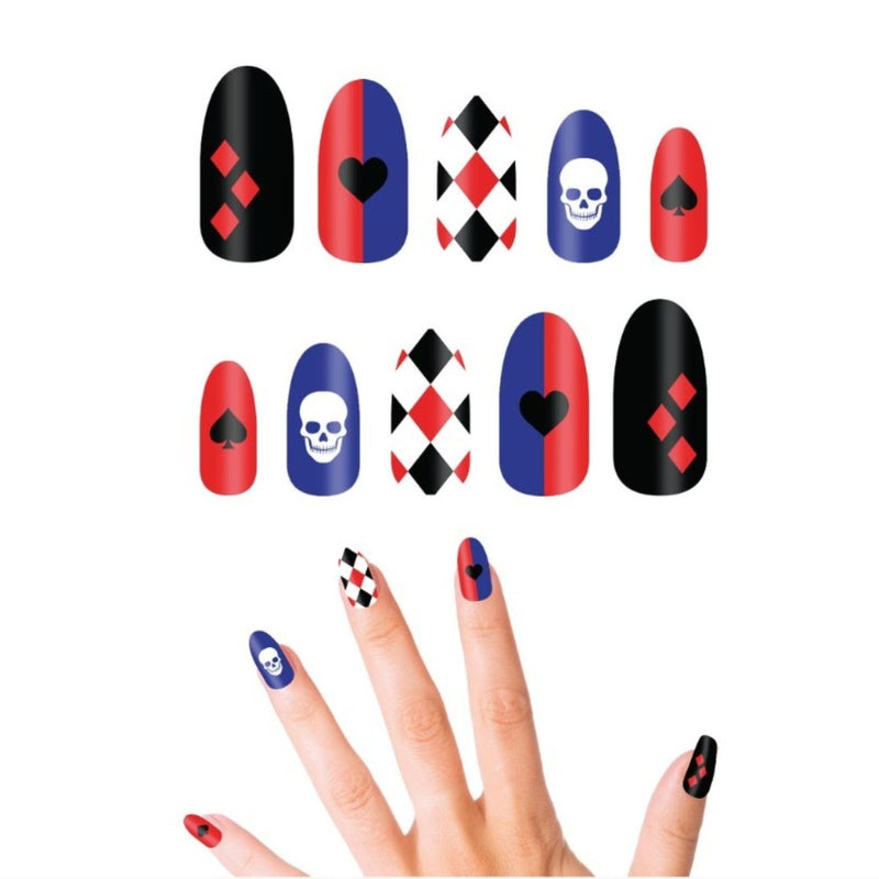 Künstliche Nägel 12 Stück | "Crazy Harlekin"