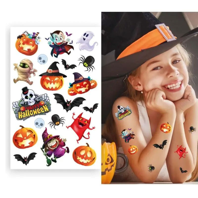 Halloween Tattoos "Kürbisse & Geister" | 1 Bogen