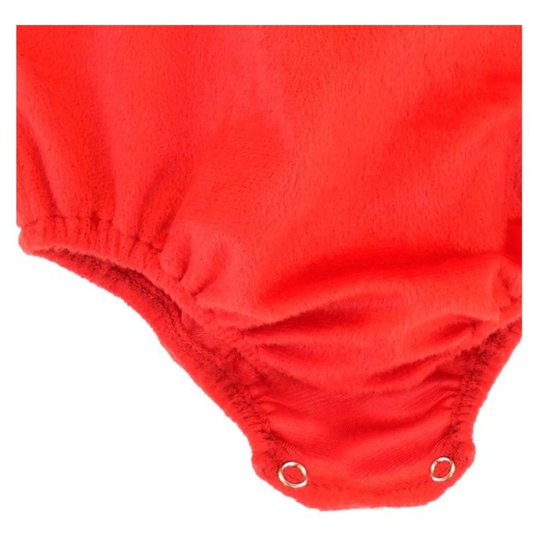 Babykostüm "Teufel aus Plüsch" für Kinder | Rot - Overall, Kopfbedeckung