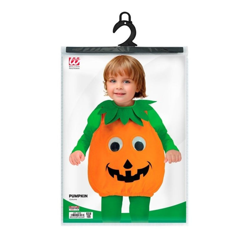 Kostüm "Kürbis" für Kinder | Orange/Grün - Overall