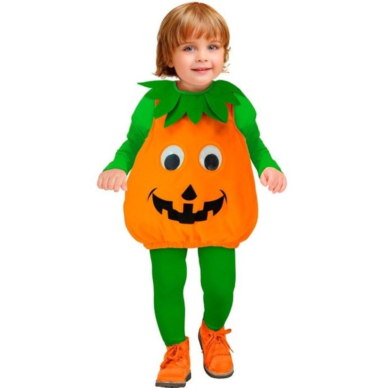 Kostüm "Kürbis" für Kinder | Orange/Grün - Overall
