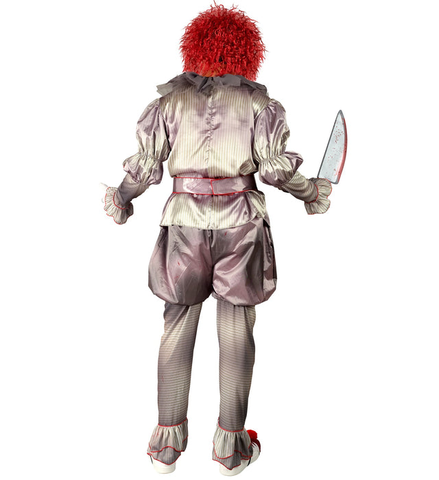 Kostüm "Killer Clown" für Herren | Grau mit Blutspritzern