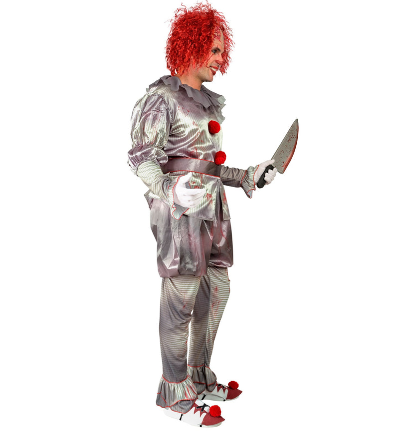 Kostüm "Killer Clown" für Herren | Grau mit Blutspritzern