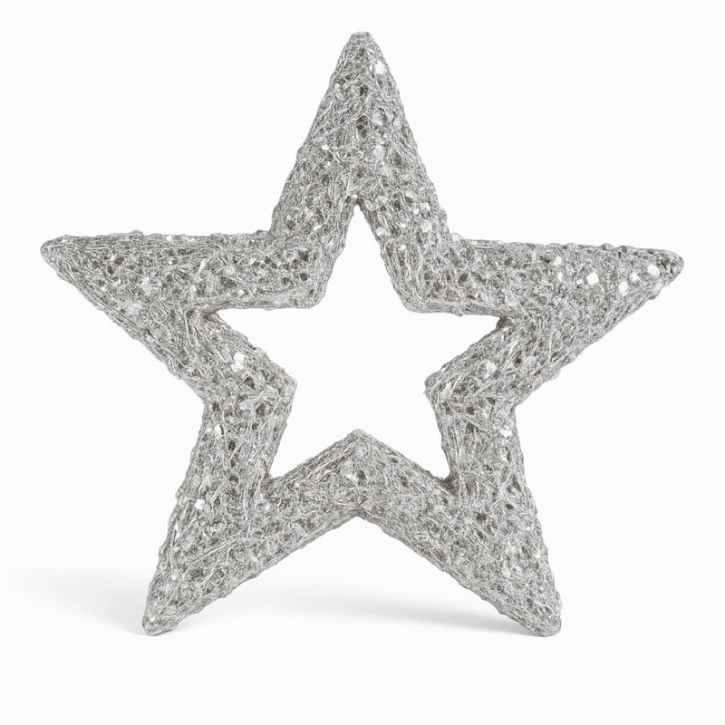 Riffelmacher Deko Glitter-Stern 15 cm 17355 | Silber - Weihnachten