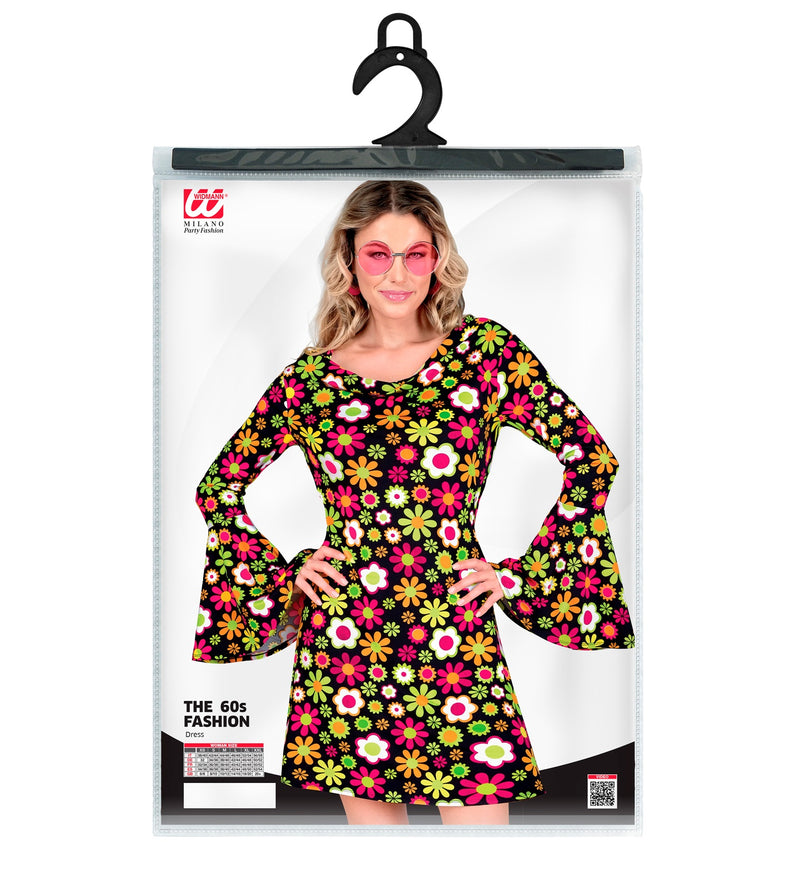 Retro Damen Kleid "Flowers" | Mehrfarbig - Kostüm 60er 70er Jahre