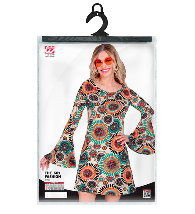 Retro Damen Kleid "Vintage" | Mehrfarbig - Kostüm 60er 70er Jahre