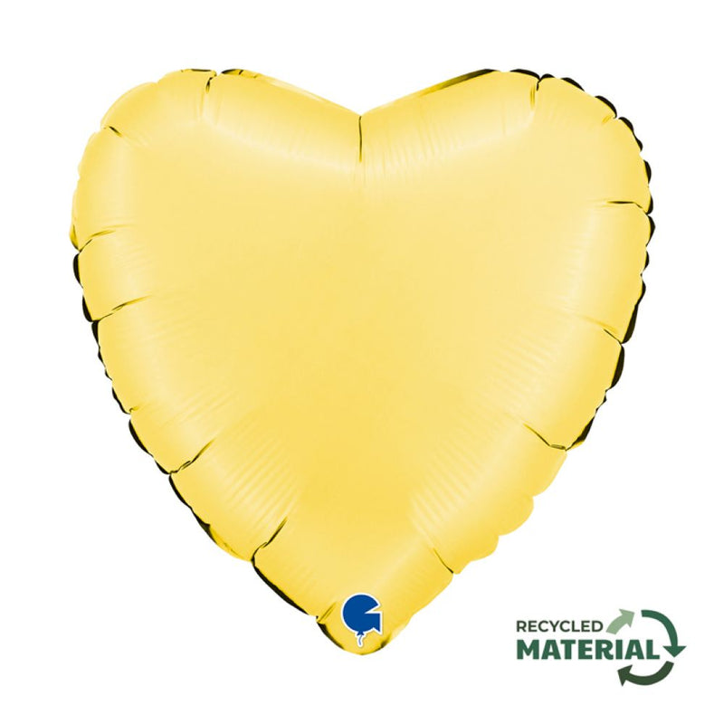 18"/Ø46cm Herz Folienballon  Uni | Satin Banana Yellow