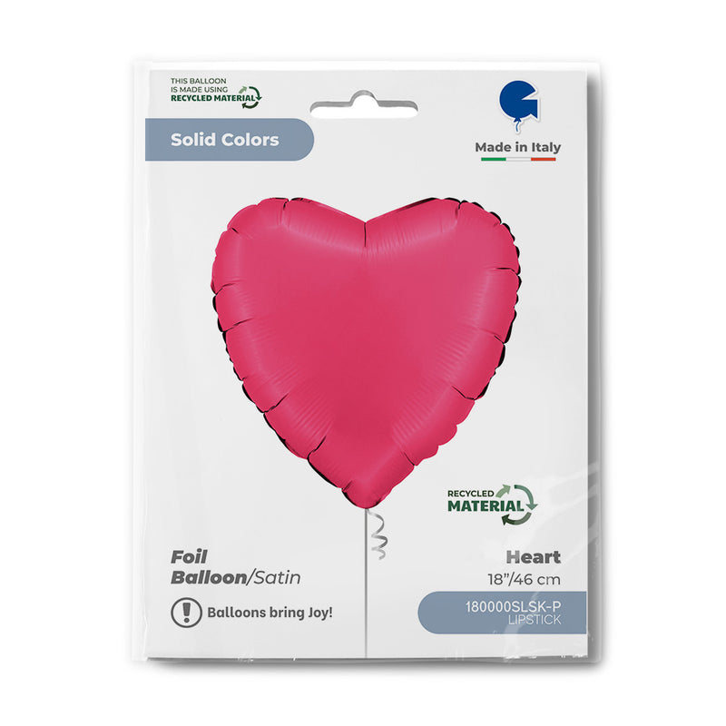 18"/Ø46cm Herz Folienballon  Uni | Satin Lipstick