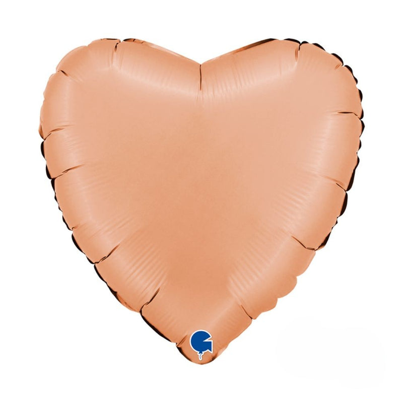 18"/Ø46cm Herz Folienballon  Uni | Satin Peach
