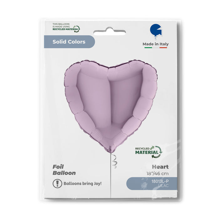 ABC18 Herz Folienballon Uni | Ø 46 cm Lavendel