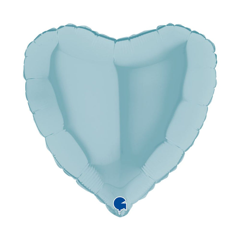 18"/Ø46cm Herz Folienballon  Uni | Hellblau Pastell