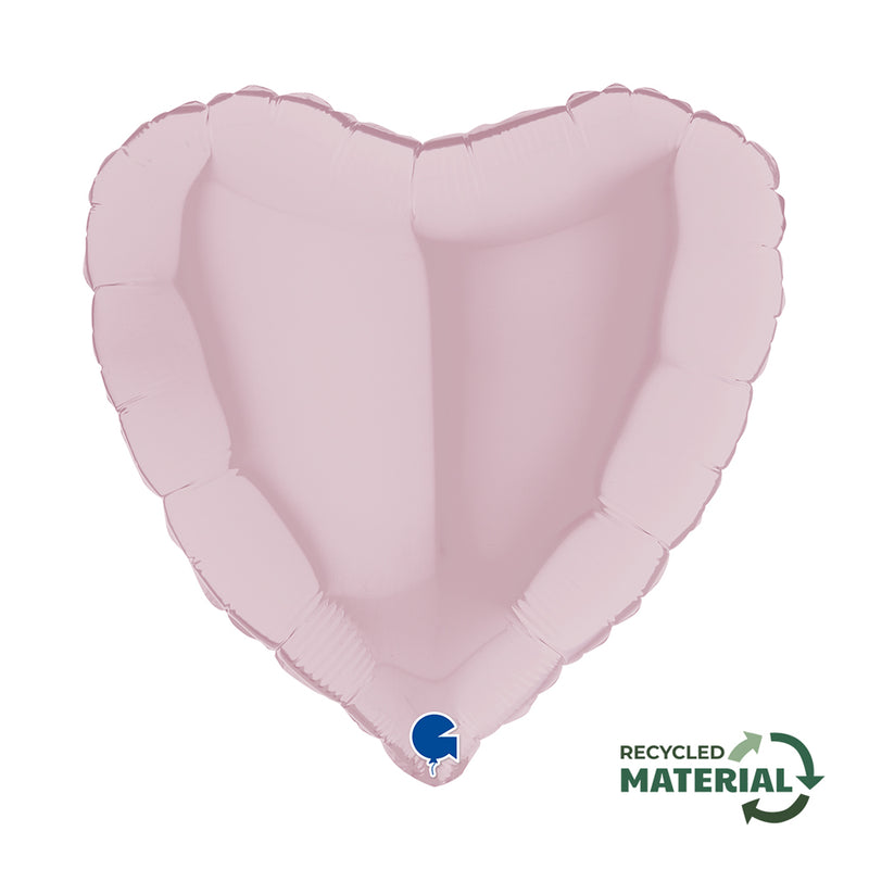 18"/Ø46cm Herz Folienballon  Uni | Rosa Pastell
