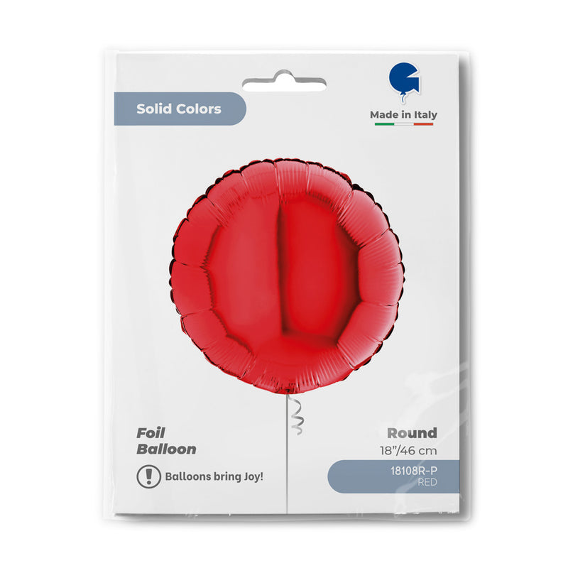 18"/Ø46cm Folienballon Uni |  Rot