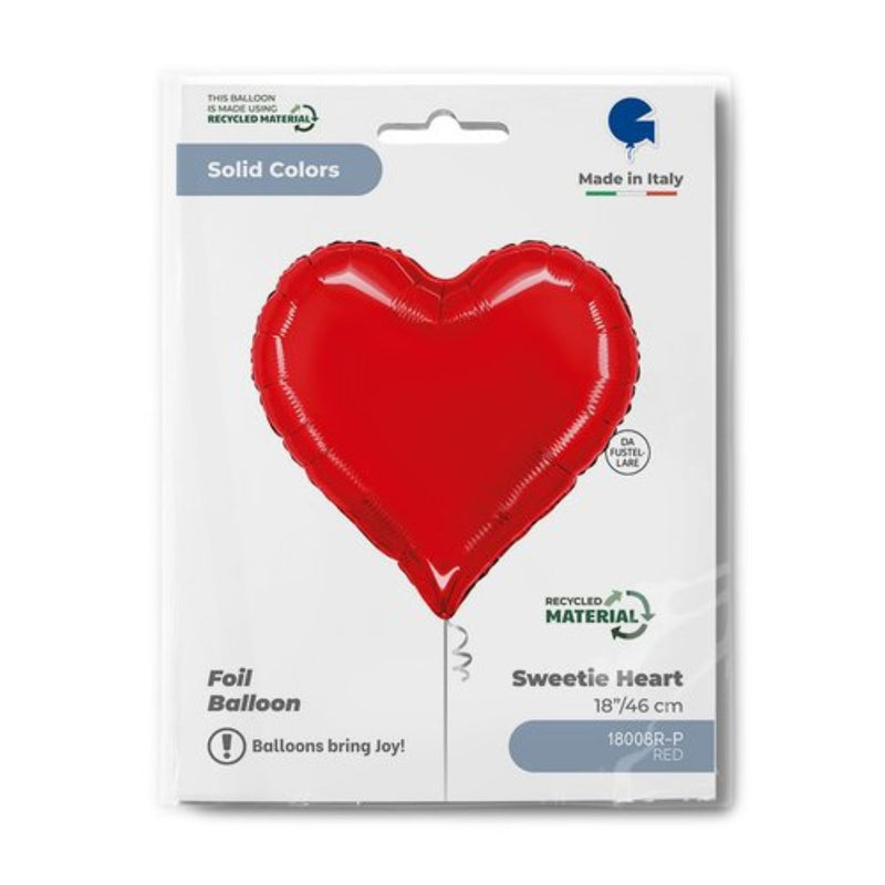 Herz Folienballon "Sweetie Heart" - Ø 46cm | Rot