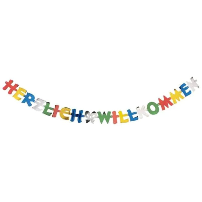 Buchstabengirlande Herzlich Willkommen 2,5 m | Multicolor